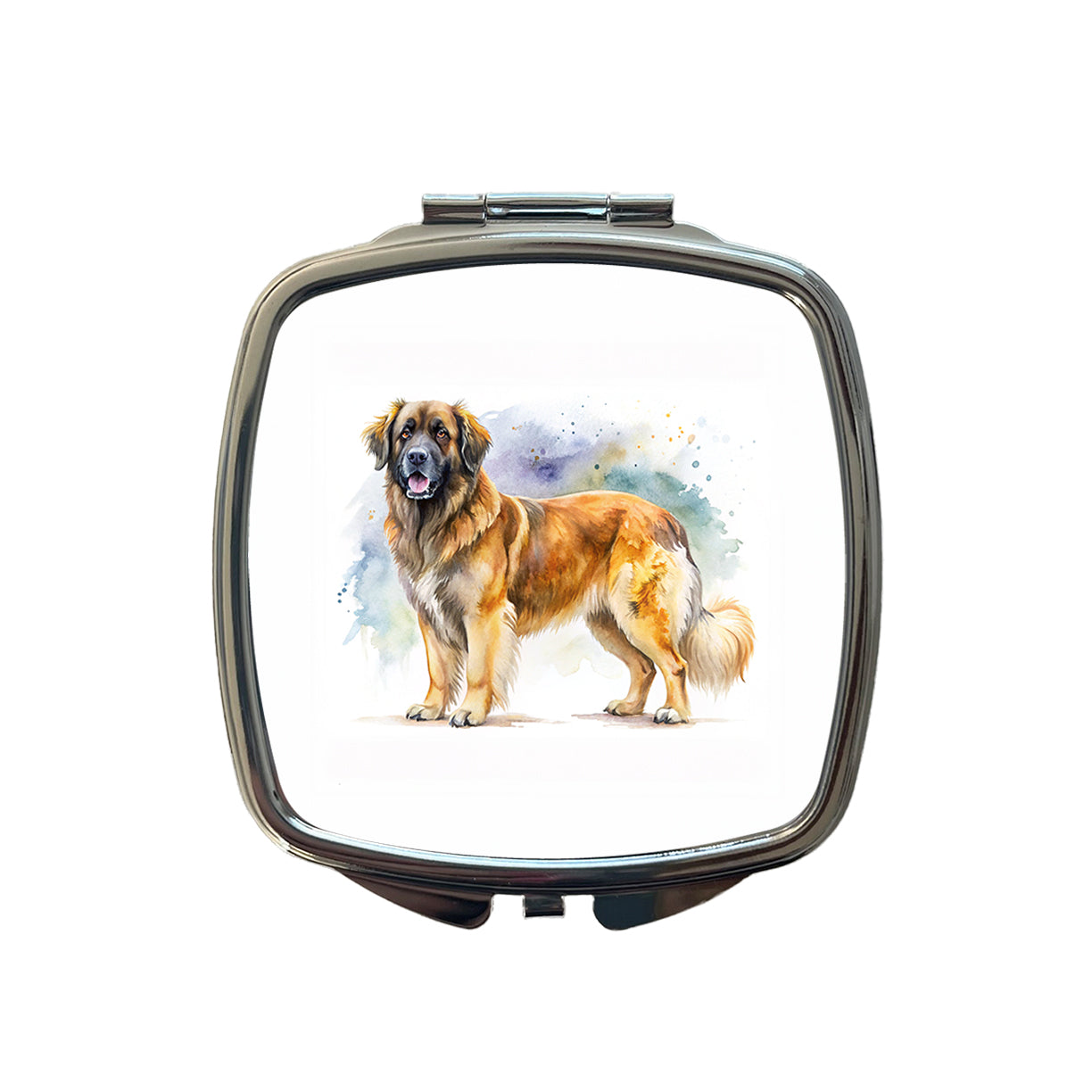 Leonberger Dog Watercolor Style Small Travel Purse Handbag Pocket Makeup Compact Mirror