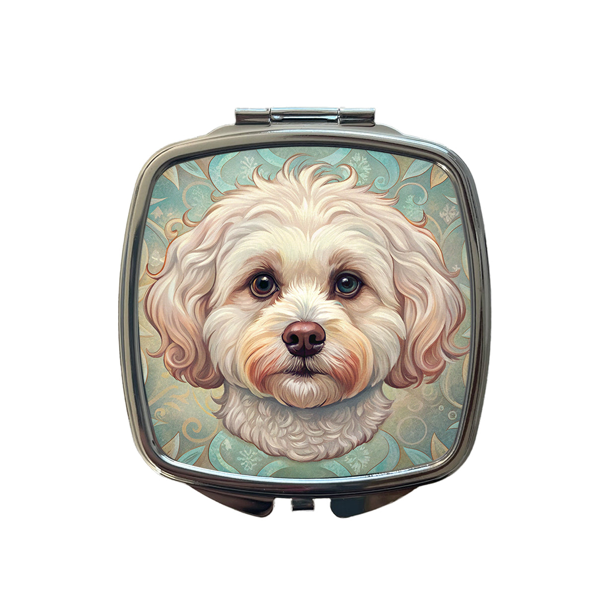 Maltipoo Dog Art Nouveau Small Travel Purse Handbag Pocket Makeup Compact Mirror