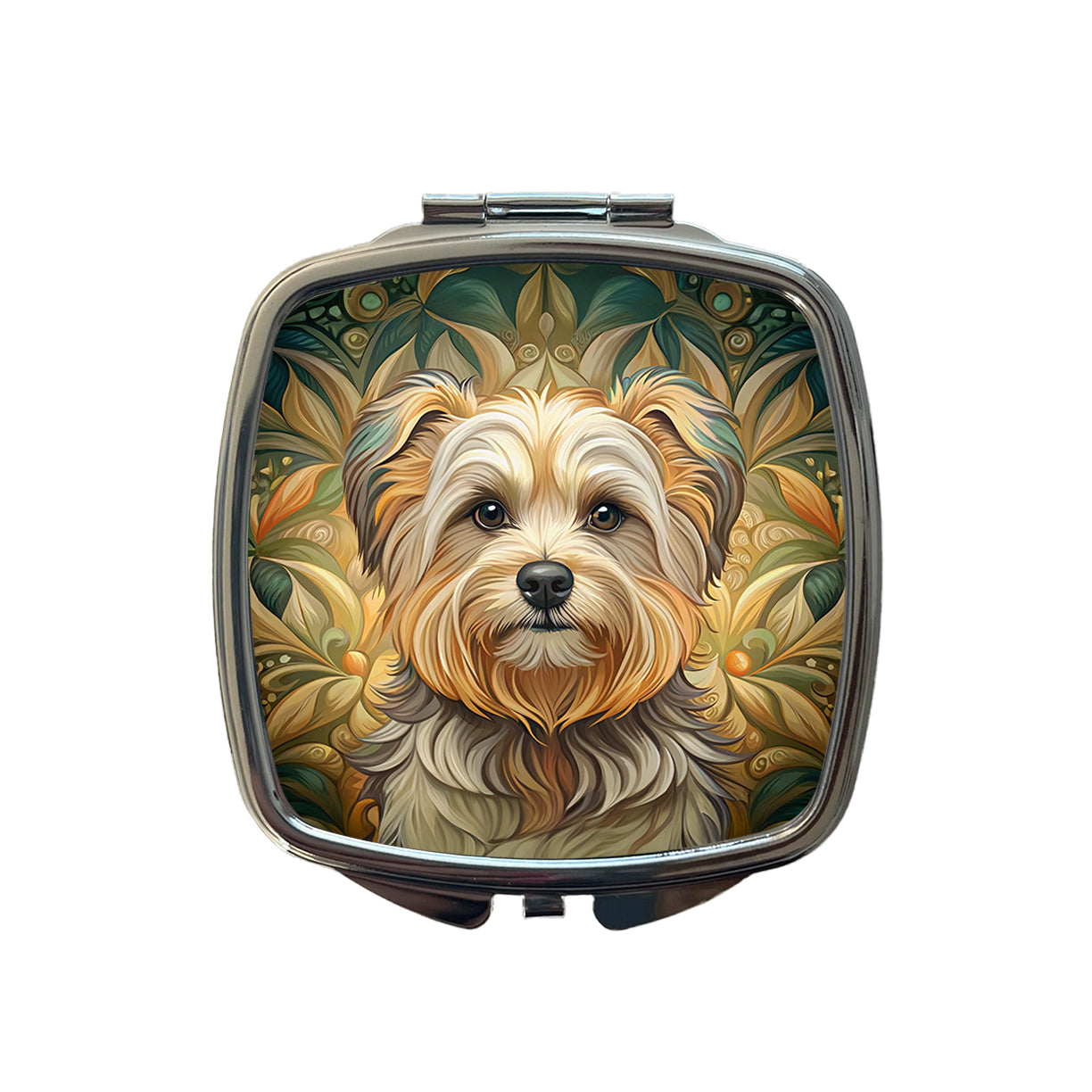Morkie Dog Art Nouveau Small Travel Purse Handbag Pocket Makeup Compact Mirror