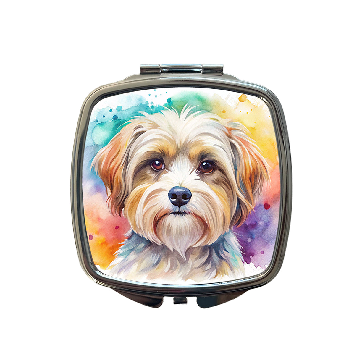 Morkie Dog Watercolor Style Small Travel Purse Handbag Pocket Makeup Compact Mirror