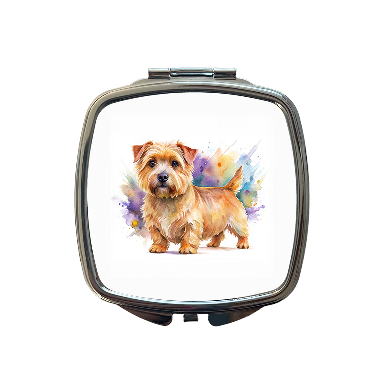 Norfolk Terrier Dog Watercolor Style Small Travel Purse Handbag Pocket Makeup Compact Mirror