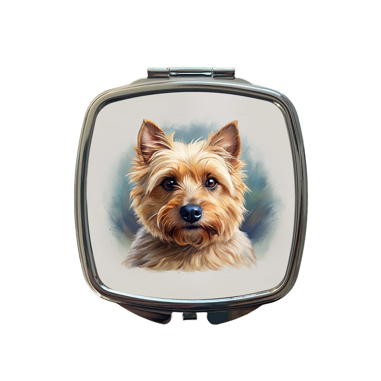 Norwich Terrier Dog Illustration Small Travel Purse Handbag Pocket Makeup Compact Mirror