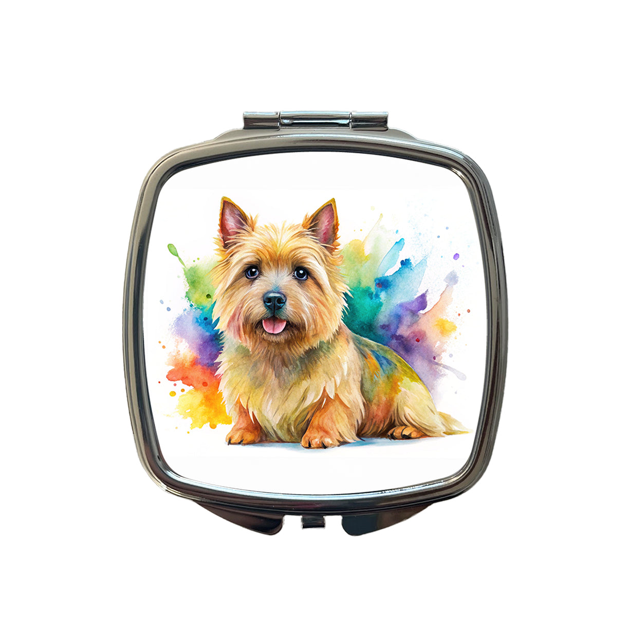 Norwich Terrier Dog Watercolor Style Small Travel Purse Handbag Pocket Makeup Compact Mirror