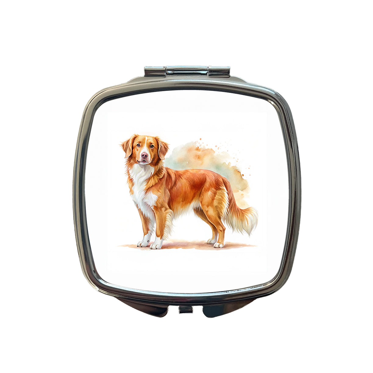 Nova Scotia Duck Tolling Retriever Dog Watercolor Style Small Travel Purse Handbag Pocket Makeup Compact Mirror