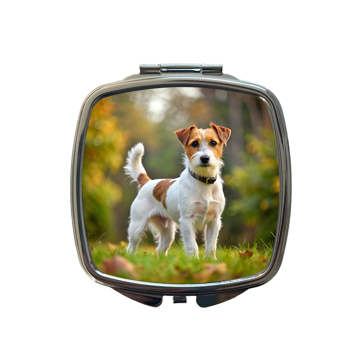 Parson Russell Terrier Dog Photo Small Travel Purse Handbag Pocket Makeup Compact Mirror