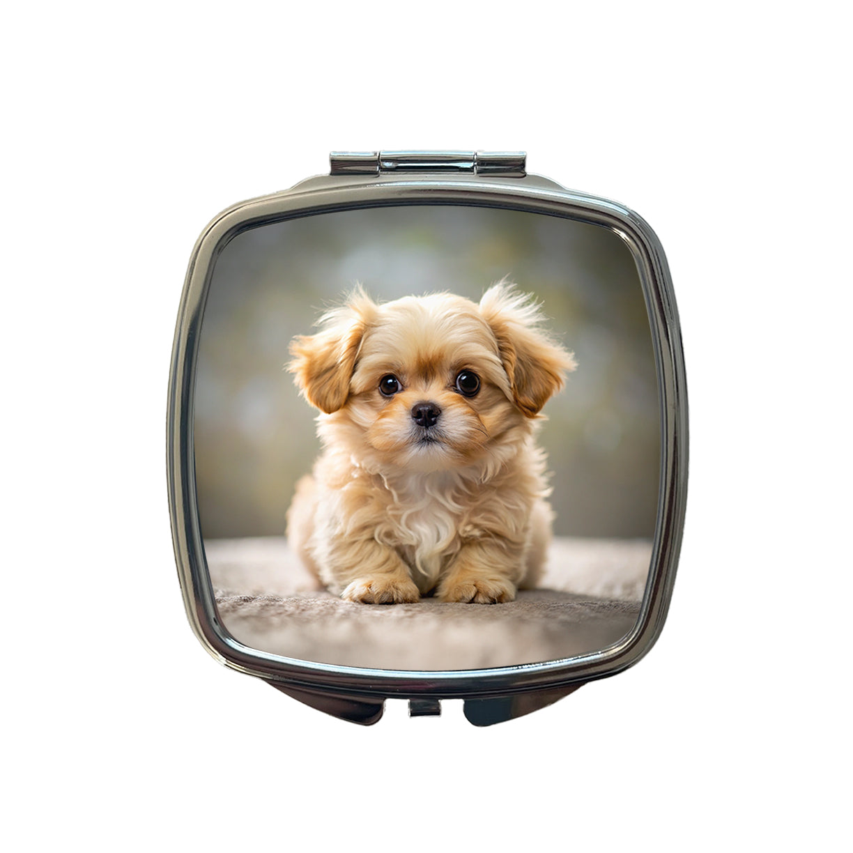 Pekapoo Dog Puppy Photo Small Travel Purse Handbag Pocket Makeup Compact Mirror