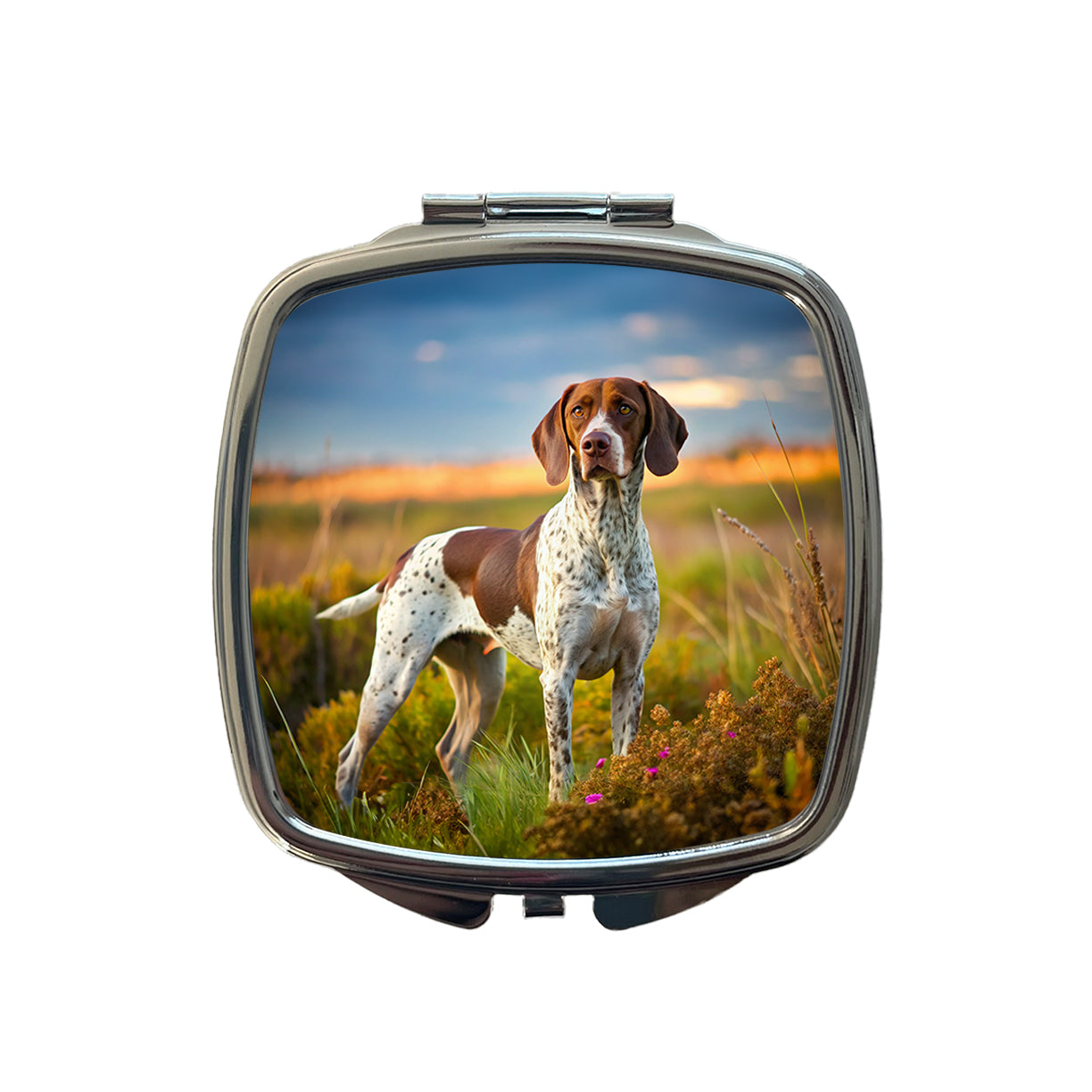 Pointer Dog Photo Small Travel Purse Handbag Pocket Makeup Compact Mirror