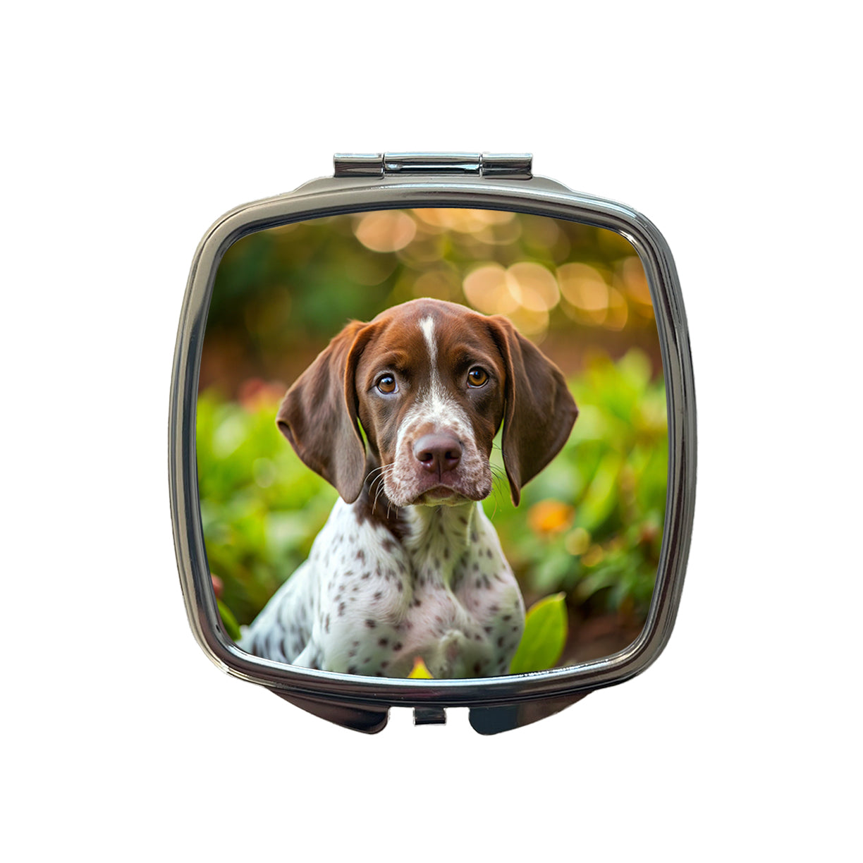 Pointer Dog Puppy Photo Small Travel Purse Handbag Pocket Makeup Compact Mirror