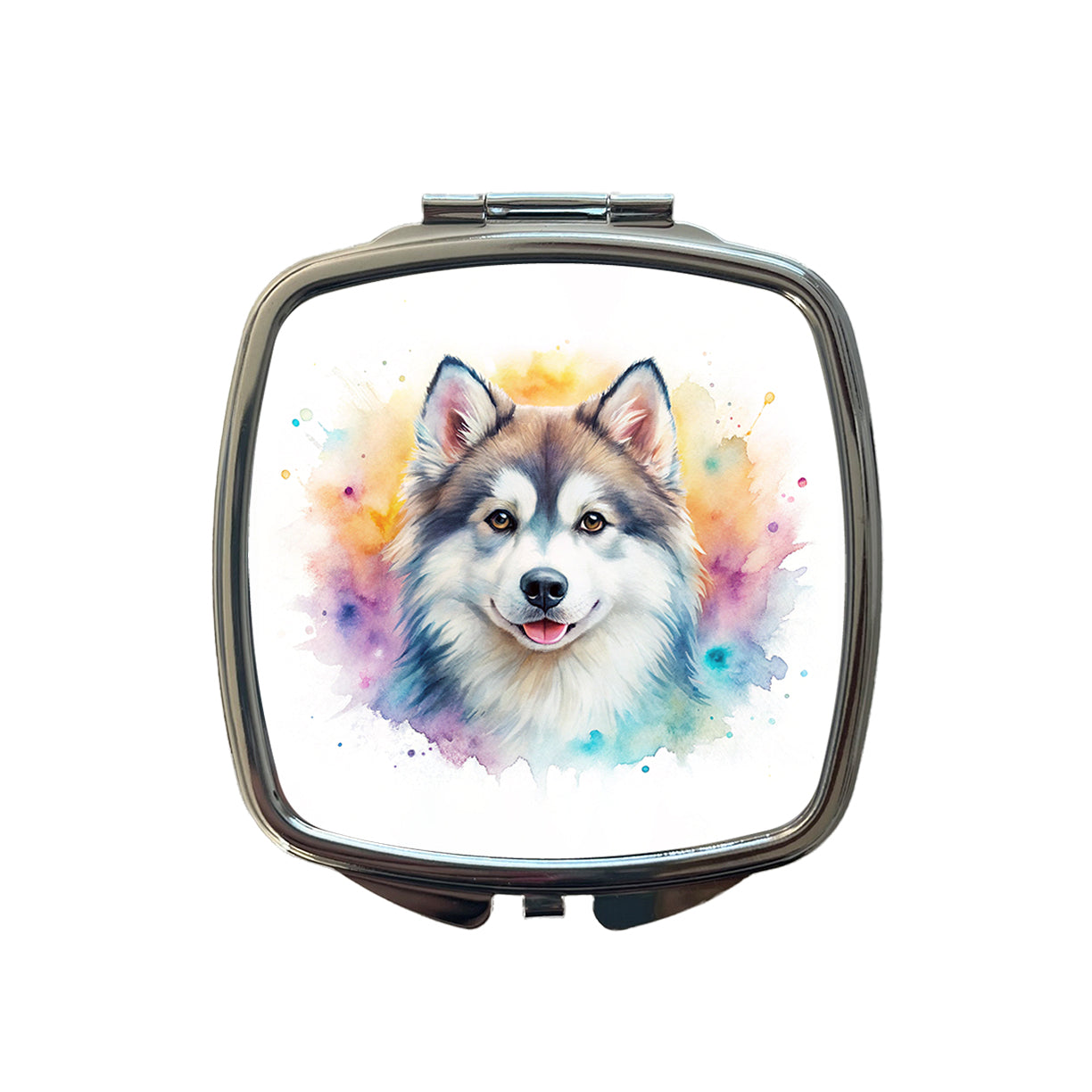 Pomsky Dog Watercolor Style Small Travel Purse Handbag Pocket Makeup Compact Mirror