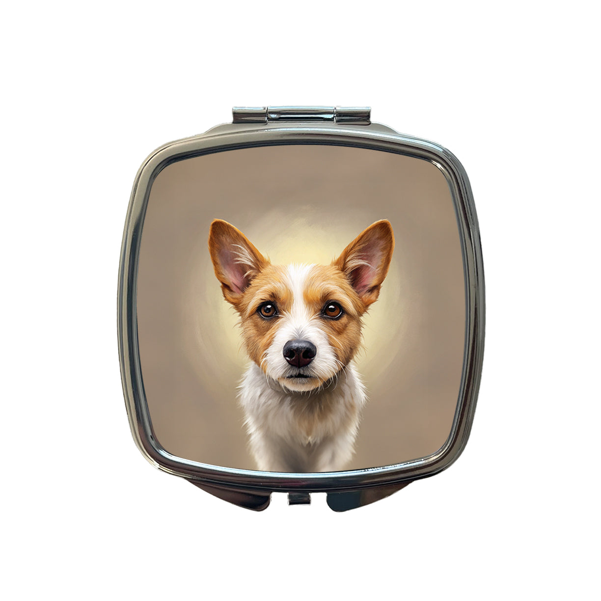 Portuguese Podengo Pequeno Dog Illustration Small Travel Purse Handbag Pocket Makeup Compact Mirror