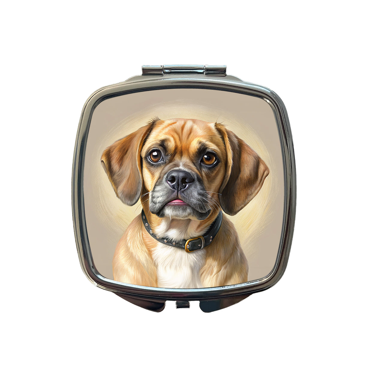 Puggle Dog Illustration Small Travel Purse Handbag Pocket Makeup Compact Mirror