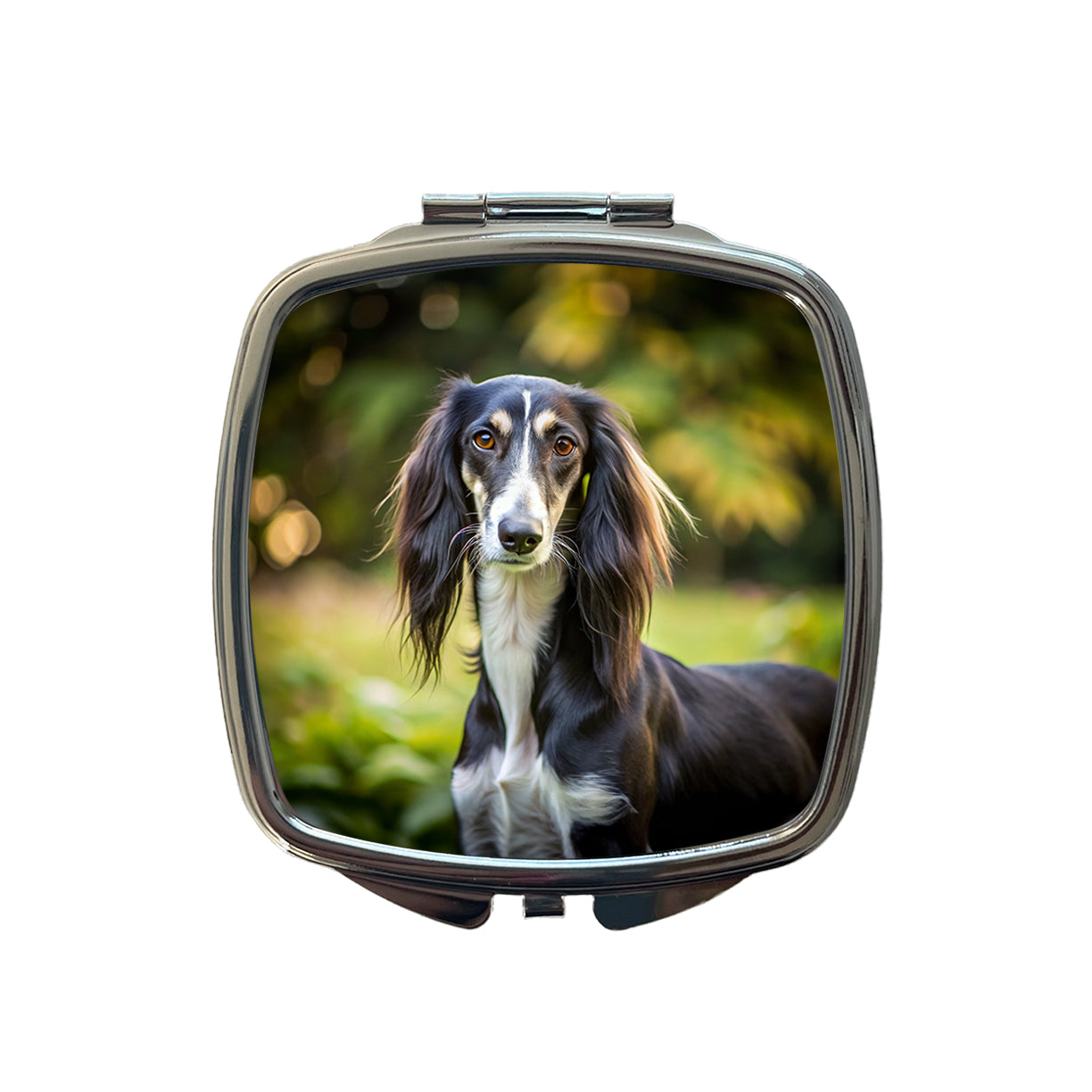 Saluki Dog Photo Small Travel Purse Handbag Pocket Makeup Compact Mirror