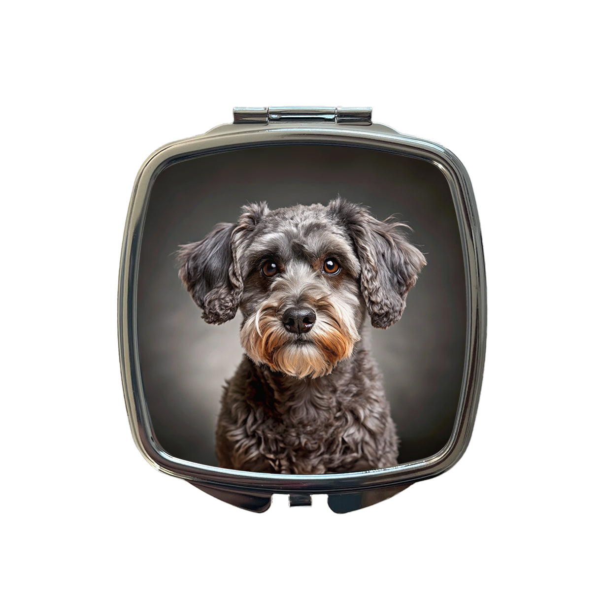 Schnoodle Dog Photo Small Travel Purse Handbag Pocket Makeup Compact Mirror