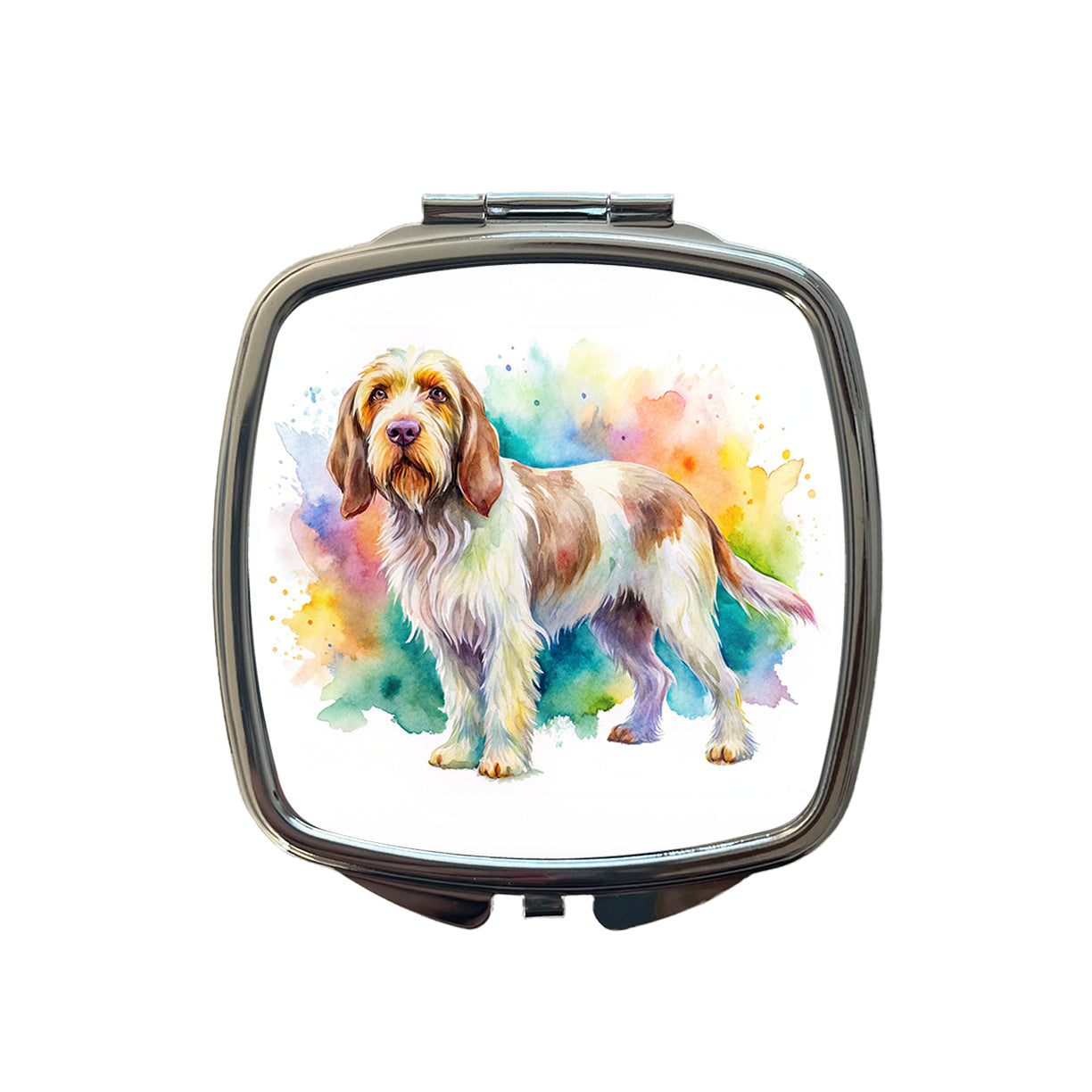 Spinone Italiano Dog Watercolor Style Small Travel Purse Handbag Pocket Makeup Compact Mirror
