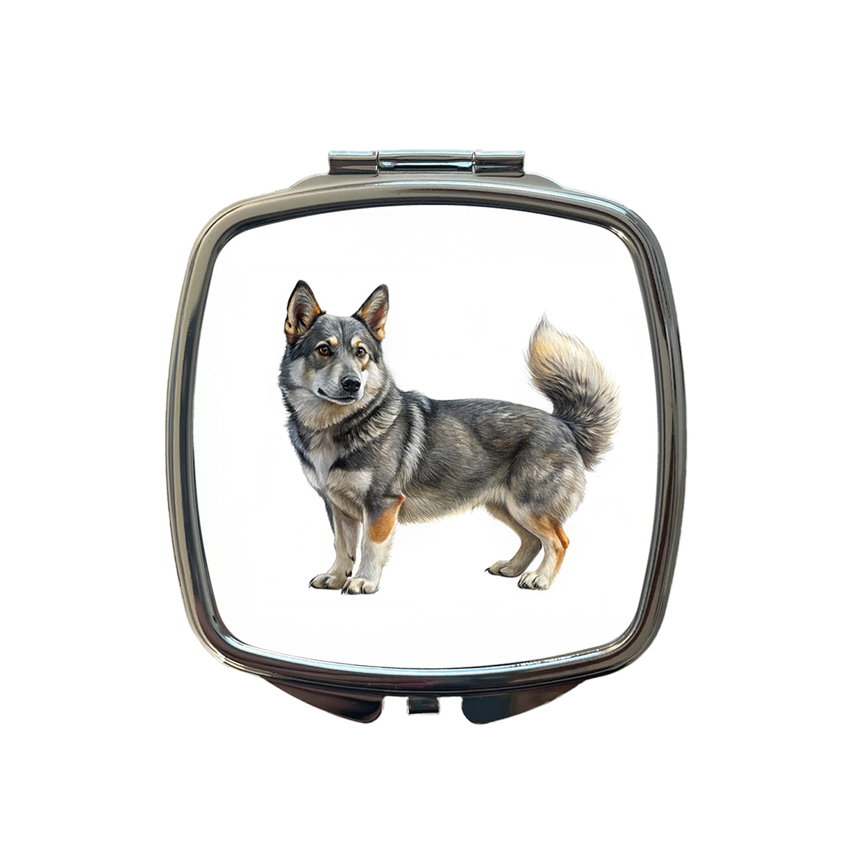 Swedish Vallhund Dog Illustration Small Travel Purse Handbag Pocket Makeup Compact Mirror