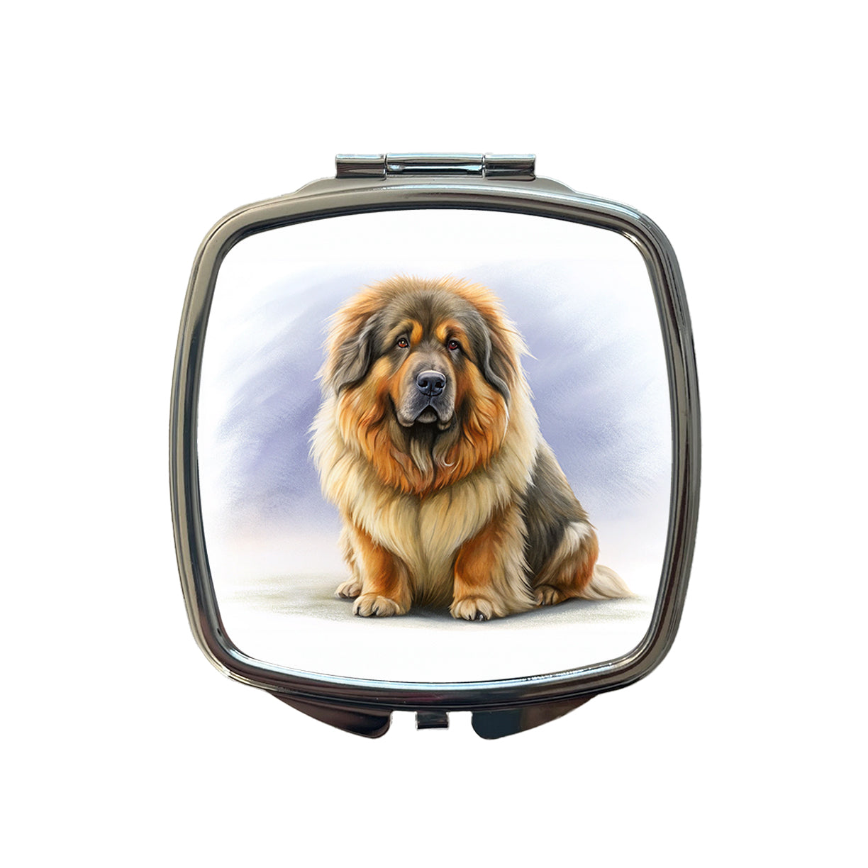 Tibetan Mastiff Dog Illustration Small Travel Purse Handbag Pocket Makeup Compact Mirror