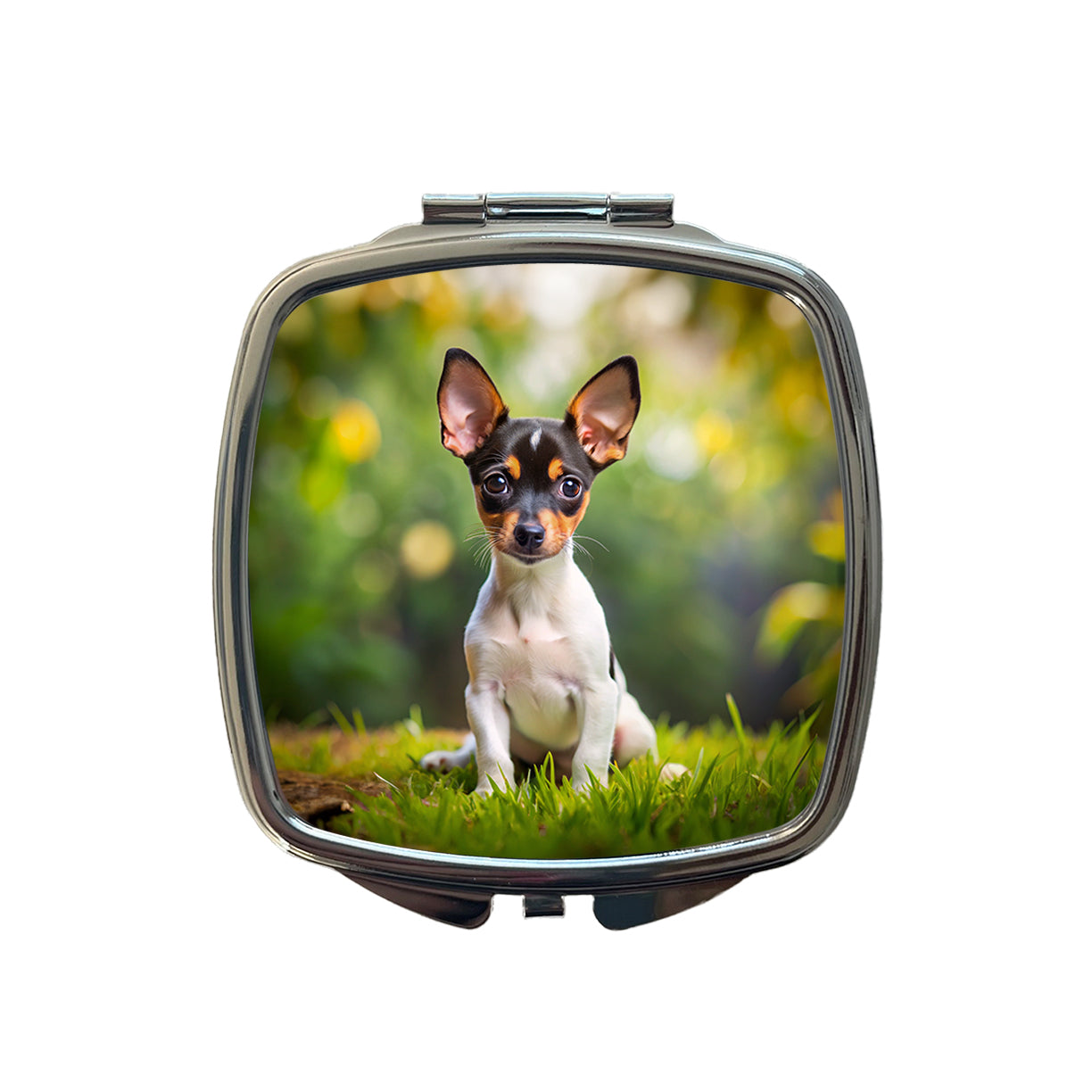 Toy Fox Terrier Dog Puppy Photo Small Travel Purse Handbag Pocket Makeup Compact Mirror