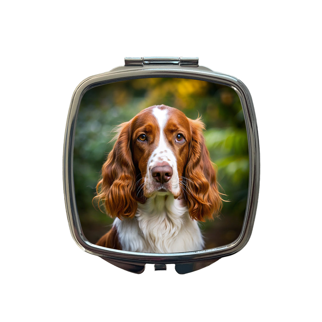 Welsh Springer Spaniel Dog Photo Small Travel Purse Handbag Pocket Makeup Compact Mirror