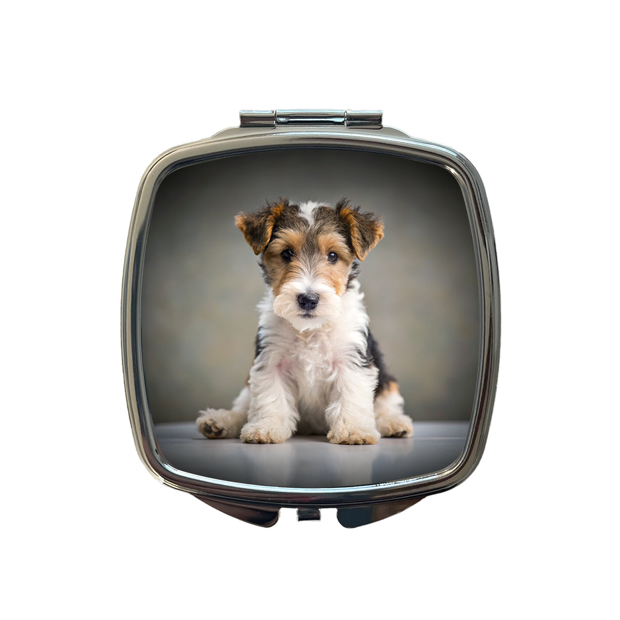 Wire Fox Terrier Dog Puppy Photo Small Travel Purse Handbag Pocket Makeup Compact Mirror