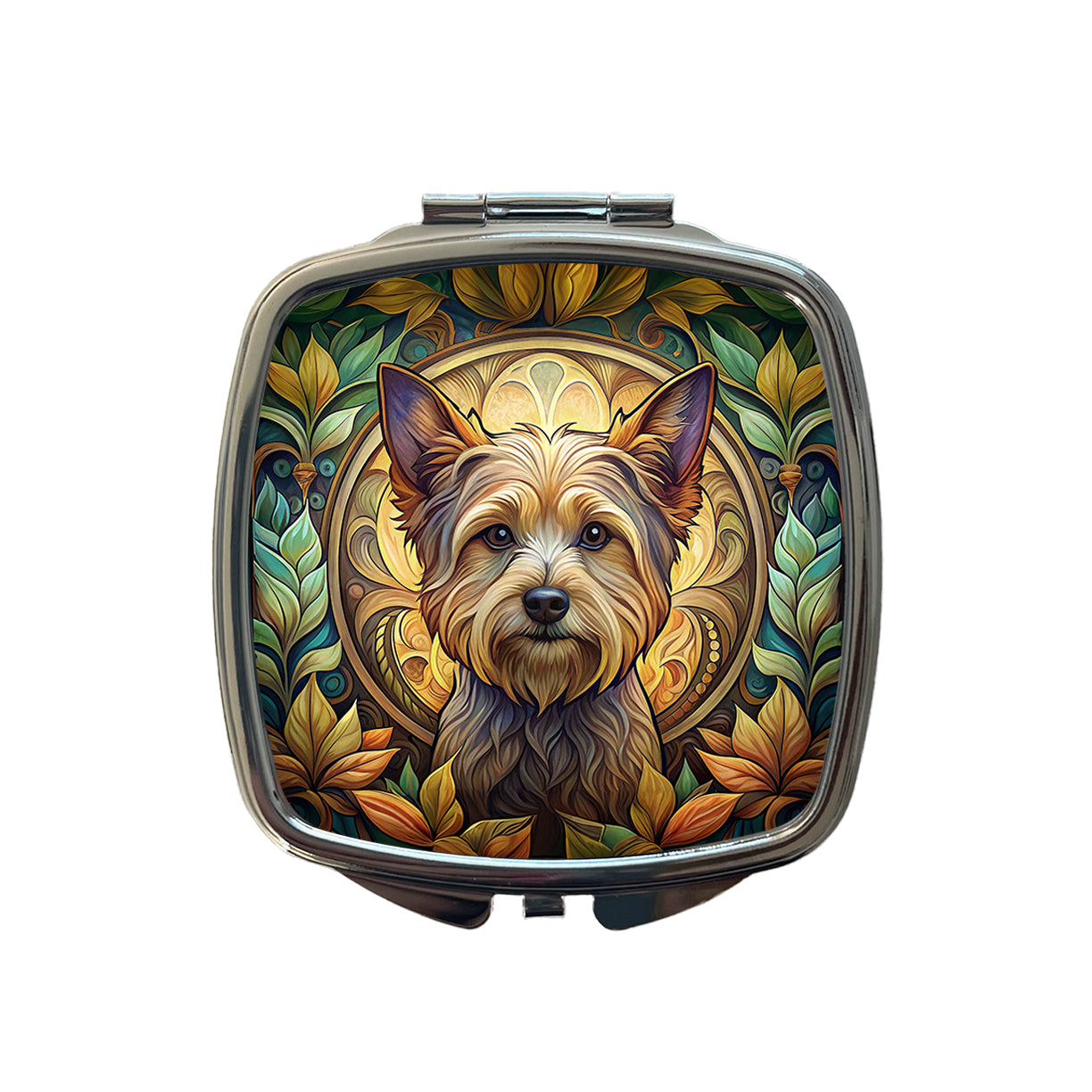 Yorkipoo Dog Art Nouveau Small Travel Purse Handbag Pocket Makeup Compact Mirror