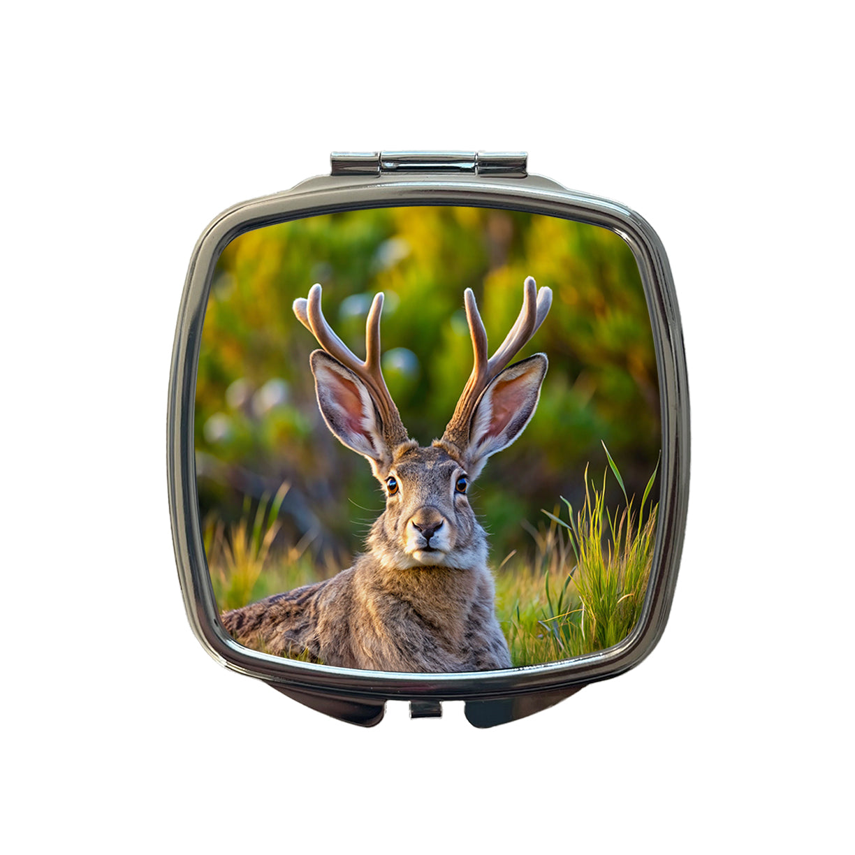 Jackalope In The Wild Small Travel Purse Handbag Pocket Makeup Compact Mirror
