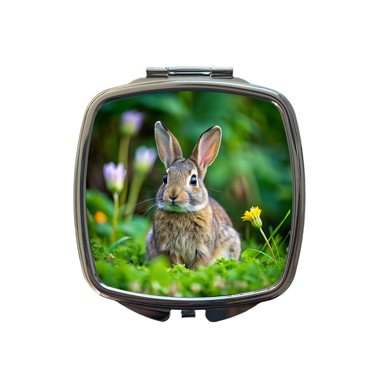Rabbit Bunny Photo Small Travel Purse Handbag Pocket Makeup Compact Mirror