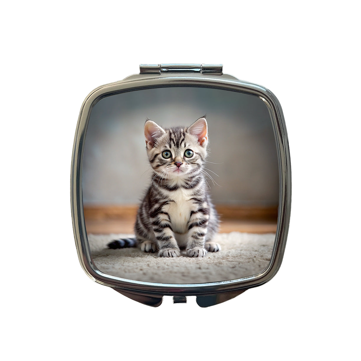 American Shorthair Cat Kitten Photo Small Travel Purse Handbag Pocket Makeup Compact Mirror