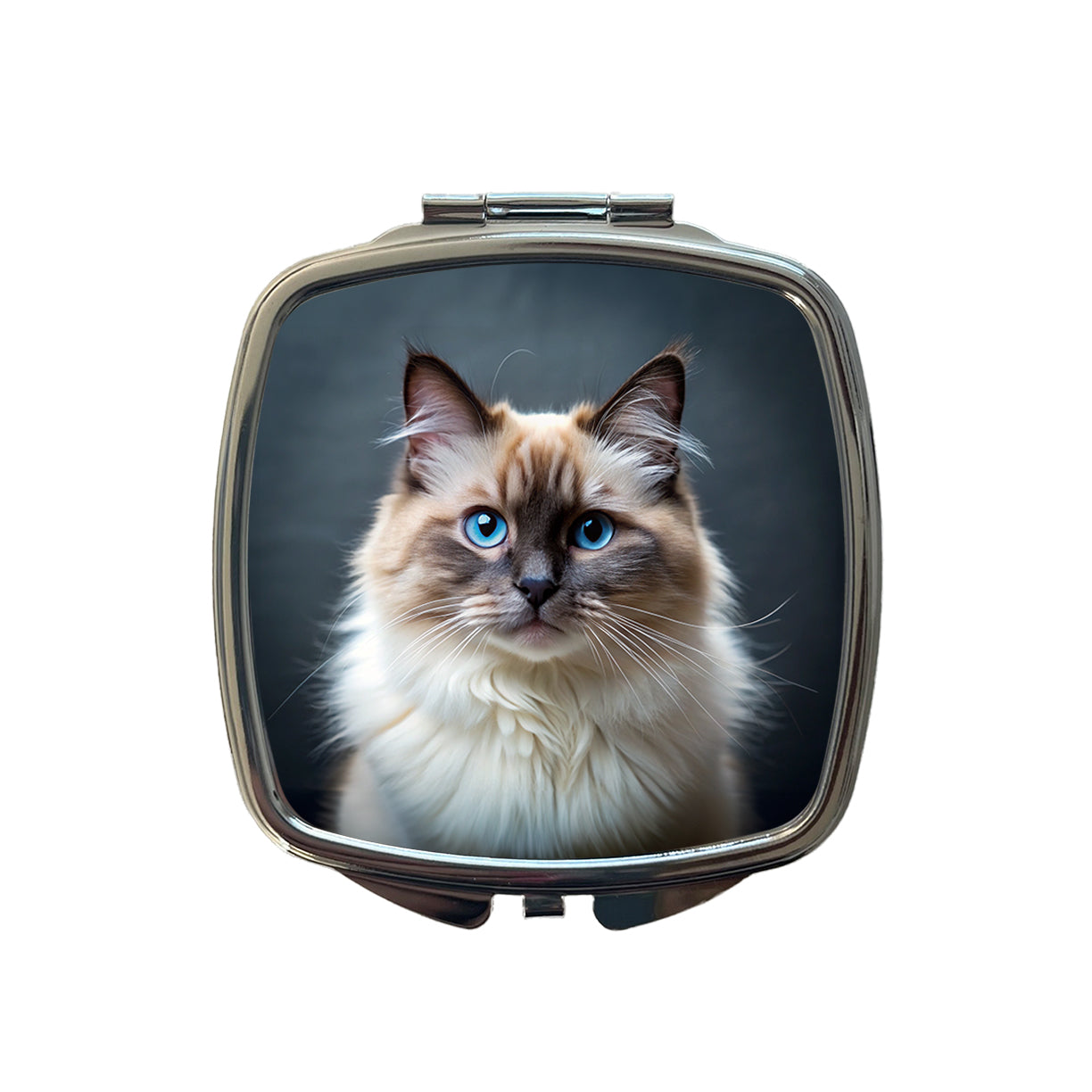 Birman Cat Photo Small Travel Purse Handbag Pocket Makeup Compact Mirror