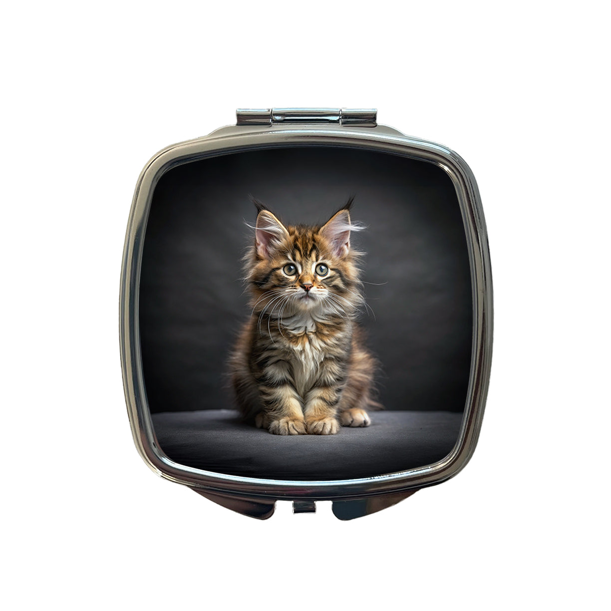 Maine Coon Cat Kitten Photo Small Travel Purse Handbag Pocket Makeup Compact Mirror