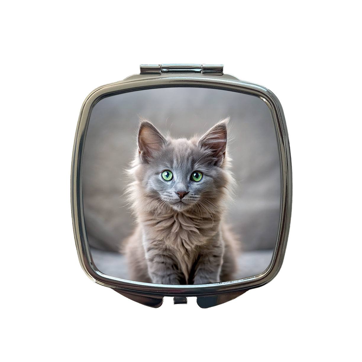 Nebelung Cat Kitten Photo Small Travel Purse Handbag Pocket Makeup Compact Mirror