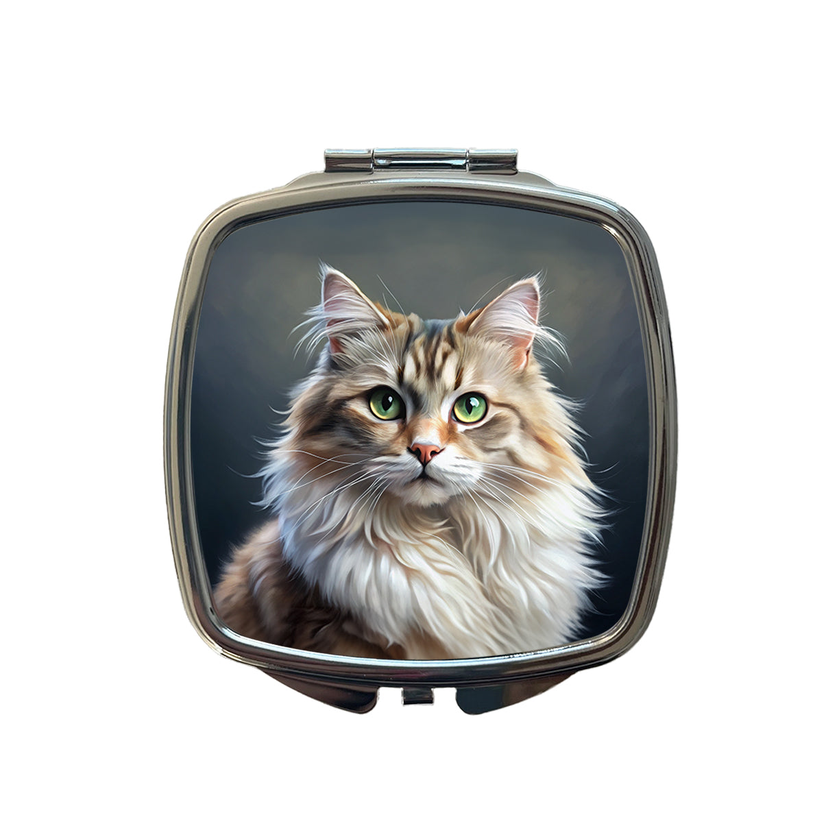 Ragamuffin Cat Illustration Small Travel Purse Handbag Pocket Makeup Compact Mirror