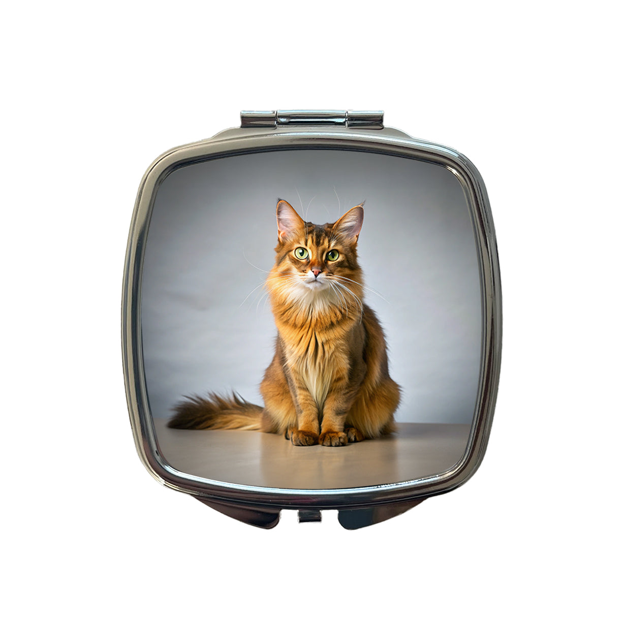 Somali Cat Photo Small Travel Purse Handbag Pocket Makeup Compact Mirror