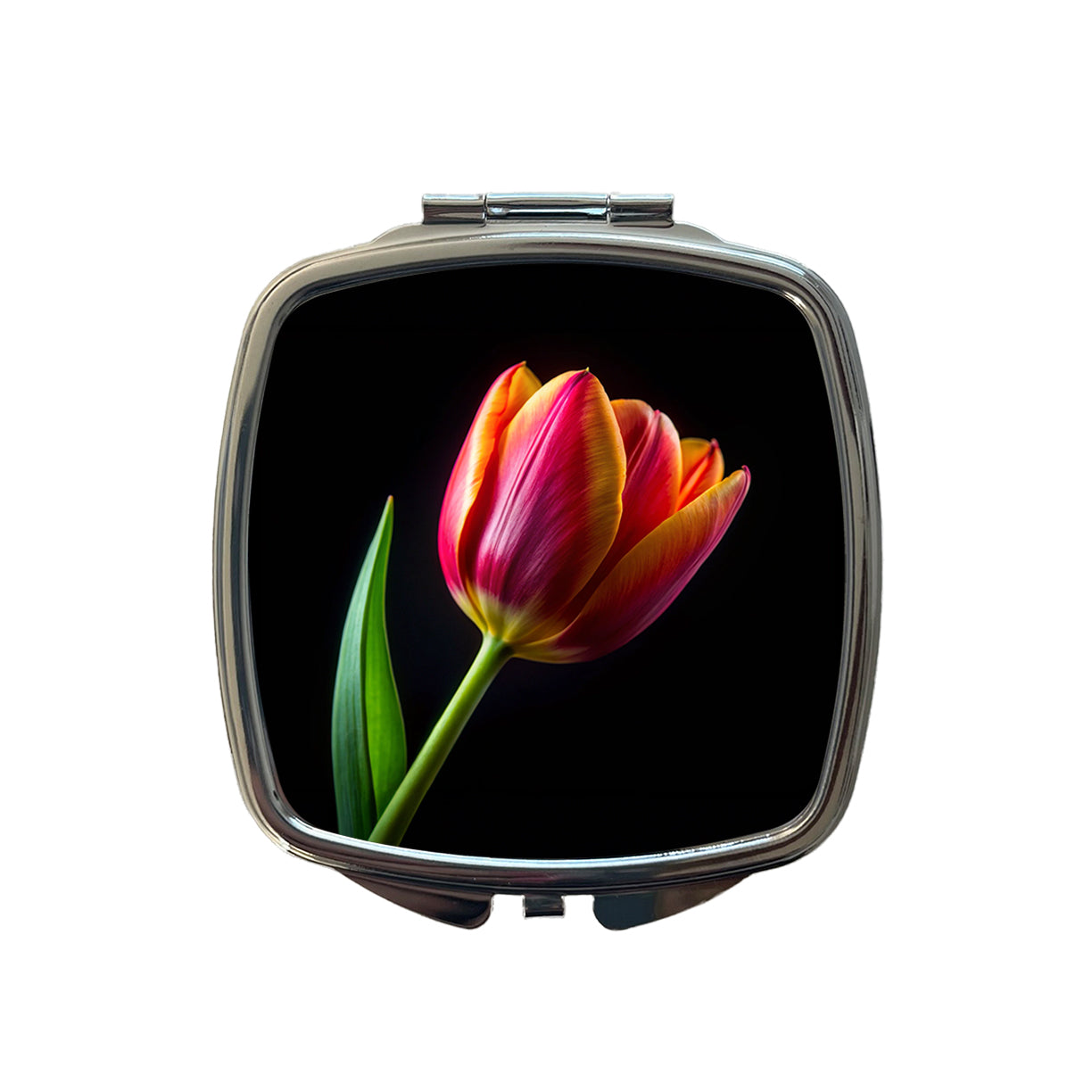 Tulip Flower Photo Small Travel Purse Handbag Pocket Makeup Compact Mirror