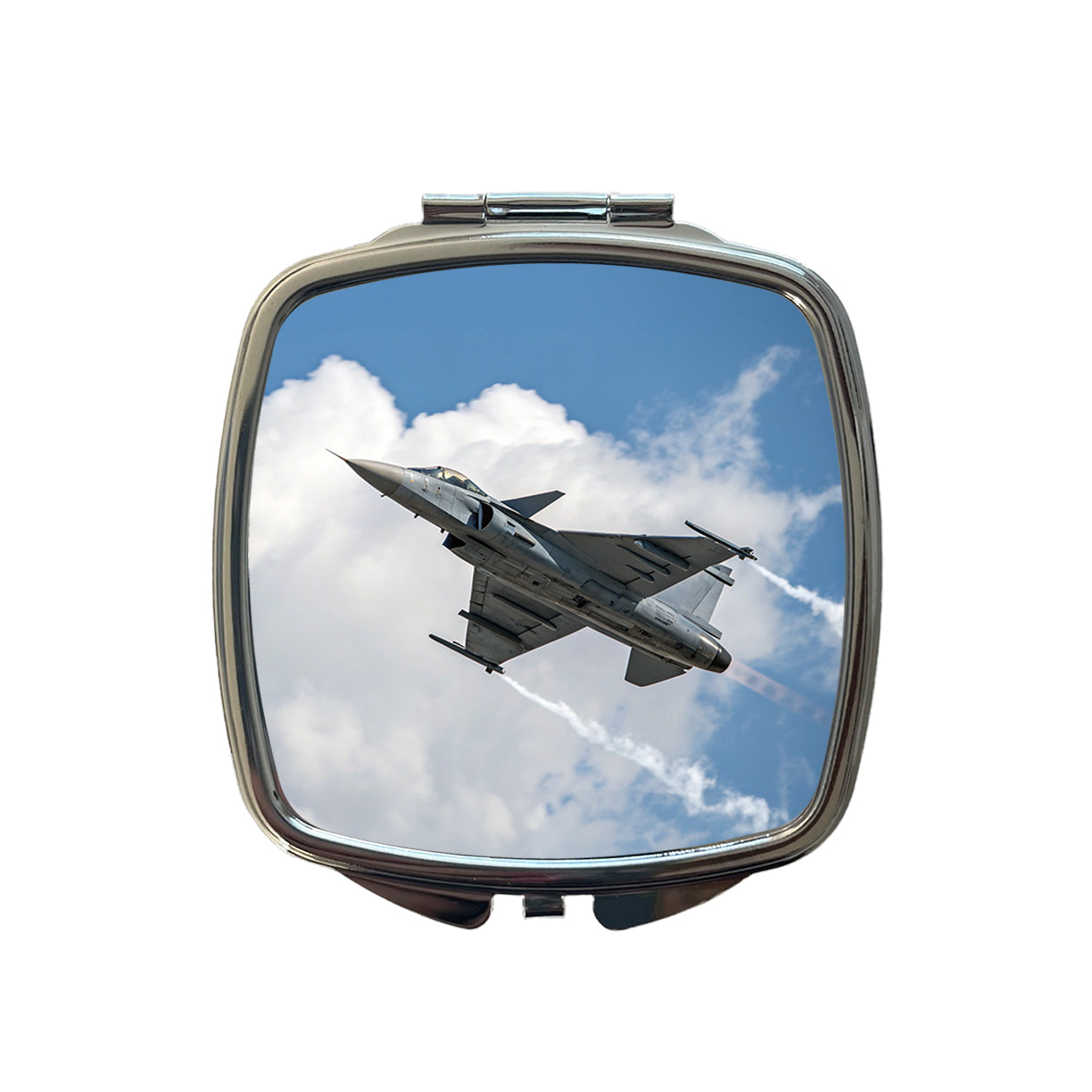 JAS 39 Gripen Multirole Fighter Jet Plane Small Travel Purse Handbag Pocket Makeup Compact Mirror