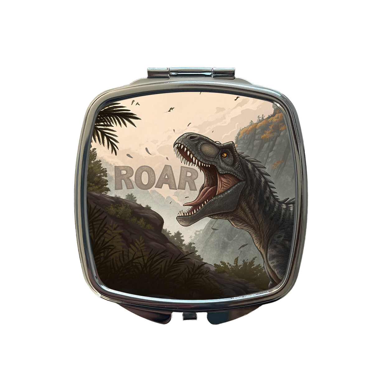 Allosaurus Roar Dinosaur Small Travel Purse Handbag Pocket Makeup Compact Mirror