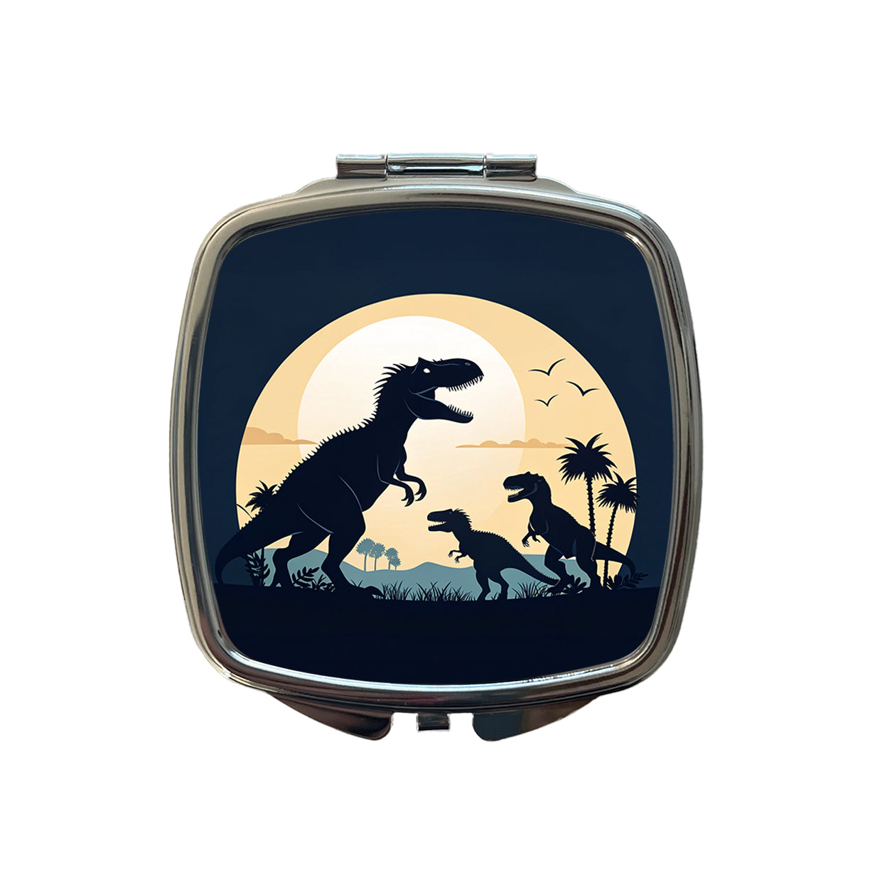 Allosaurus Silhouettes Dinosaurs Small Travel Purse Handbag Pocket Makeup Compact Mirror
