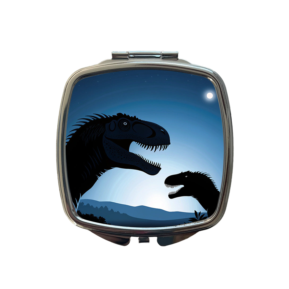 Allosaurus Silhouettes Night Dinosaurs Small Travel Purse Handbag Pocket Makeup Compact Mirror