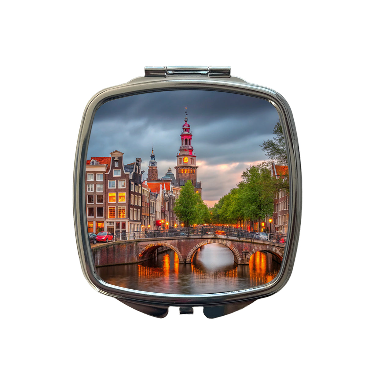 Amsterdam Netherlands At Sunset Small Travel Purse Handbag Pocket Makeup Compact Mirror