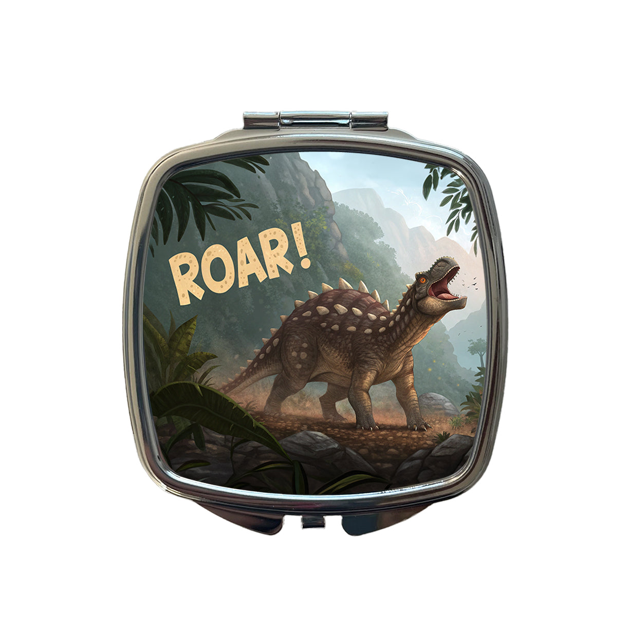Ankylosaurus Roar Dinosaur Small Travel Purse Handbag Pocket Makeup Compact Mirror