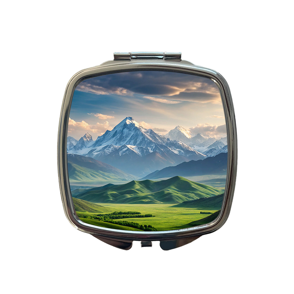 Breathtaking Mountain Views Snow Meadow Small Travel Purse Handbag Pocket Makeup Compact Mirror