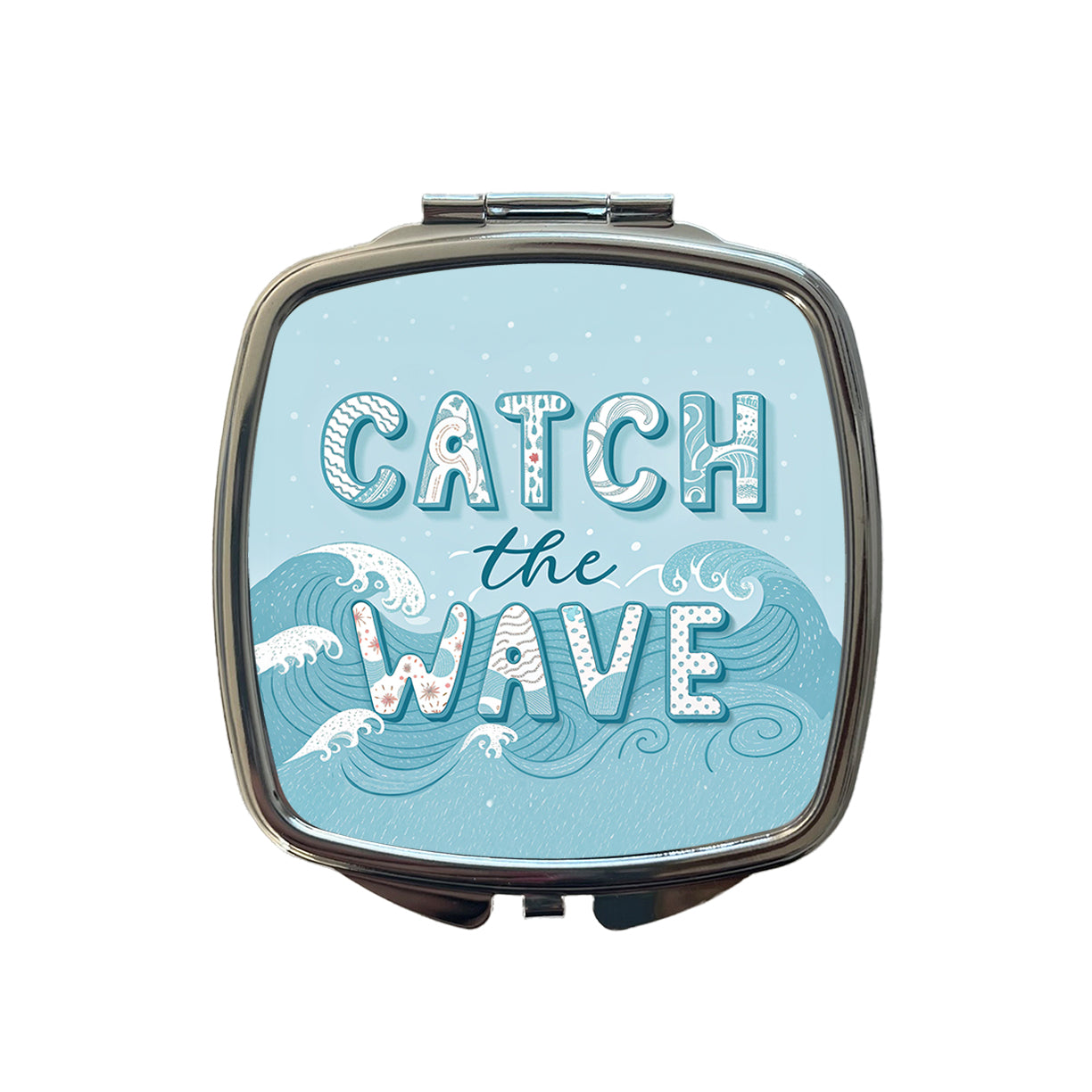 Catch The Wave Ocean Small Travel Purse Handbag Pocket Makeup Compact Mirror