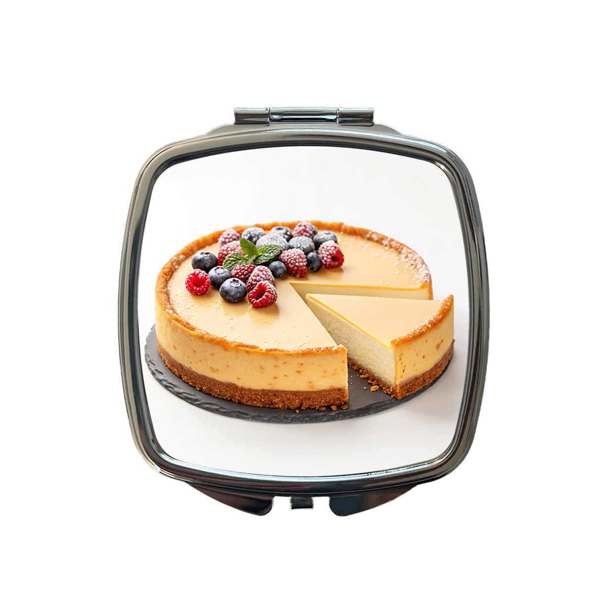 Cheesecake Fruit Slice Small Travel Purse Handbag Pocket Makeup Compact Mirror