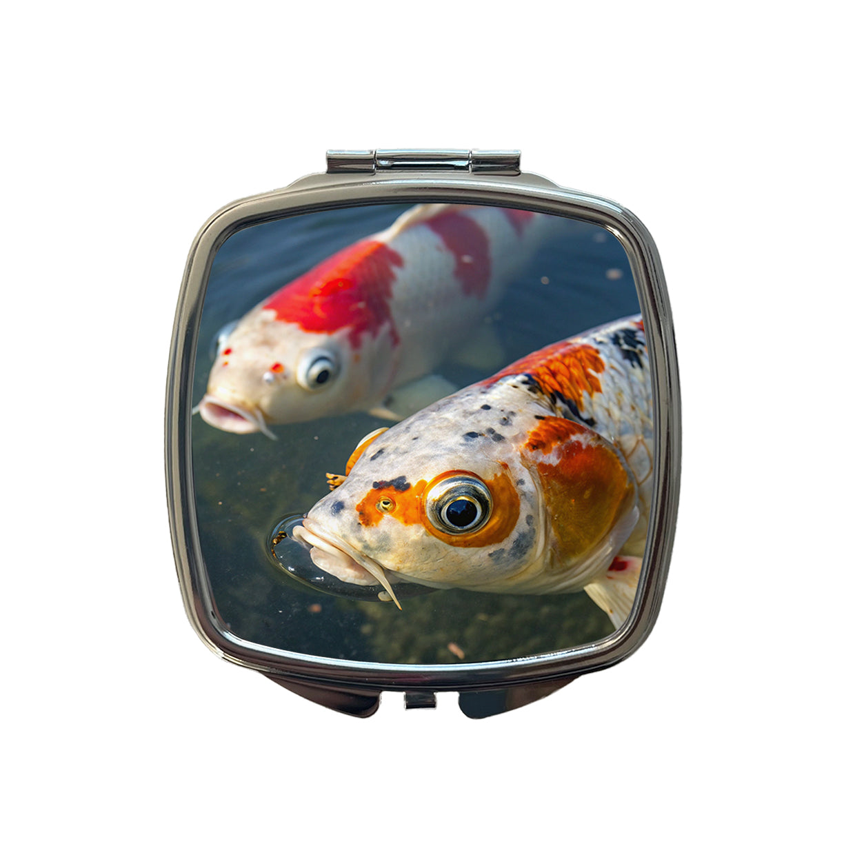 Koi Fish Eyes Close Up Pond Small Travel Purse Handbag Pocket Makeup Compact Mirror