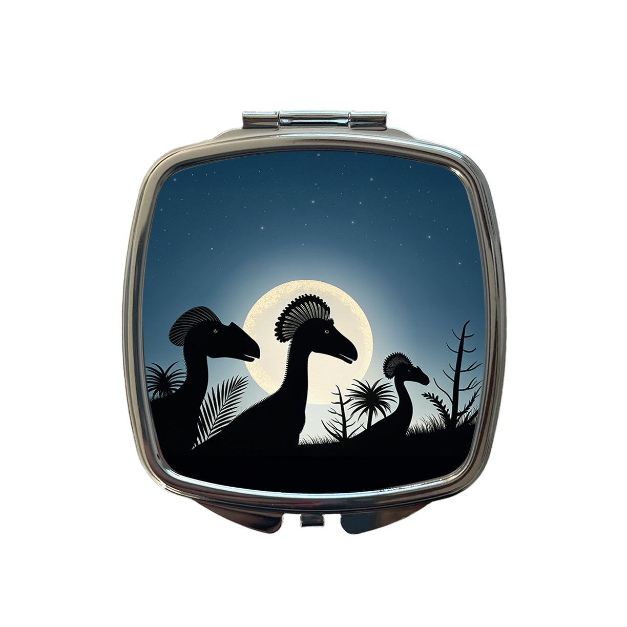Dilophosaurus Silhouettes Dinosaurs Small Travel Purse Handbag Pocket Makeup Compact Mirror