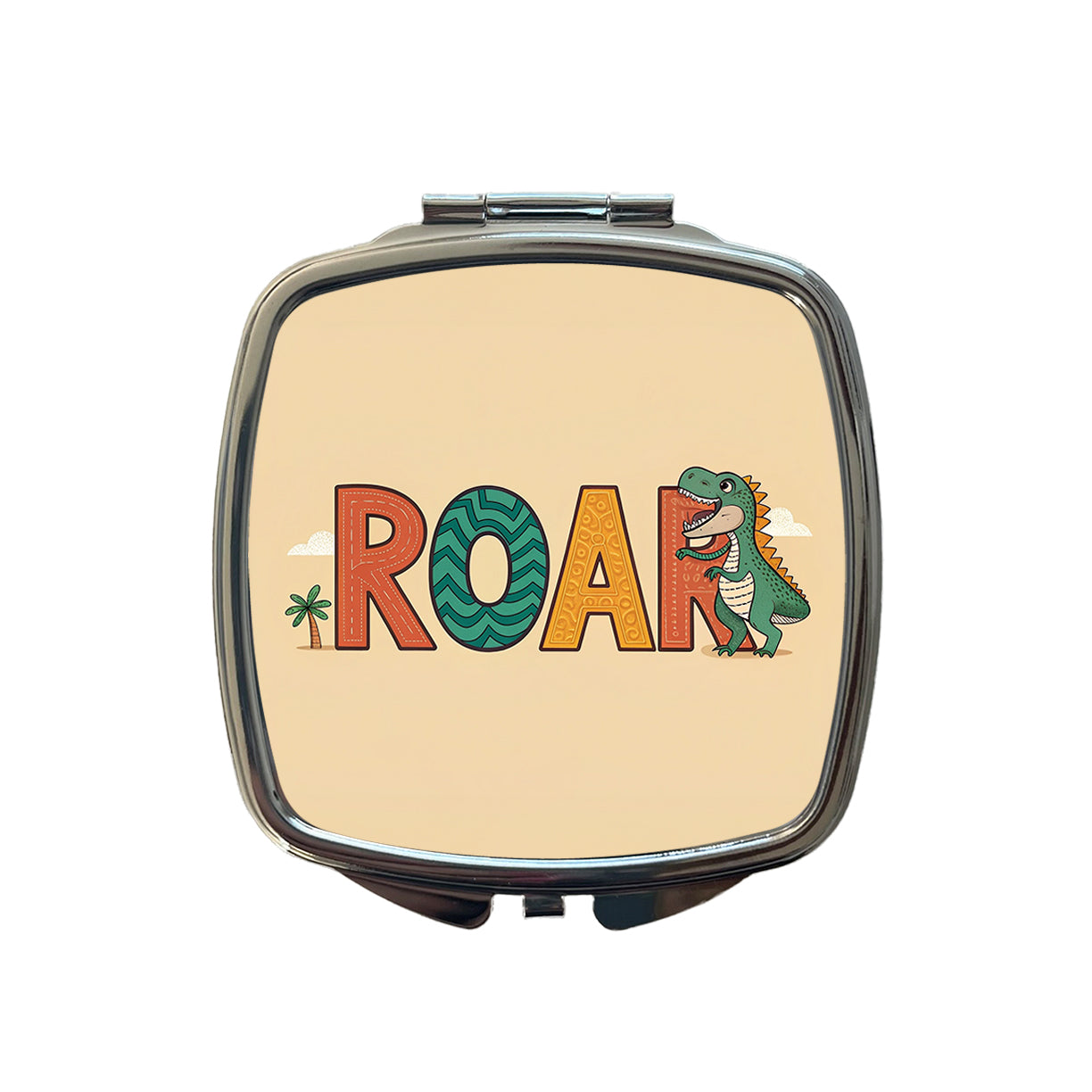 Dinosaur Roar Colorful Small Travel Purse Handbag Pocket Makeup Compact Mirror
