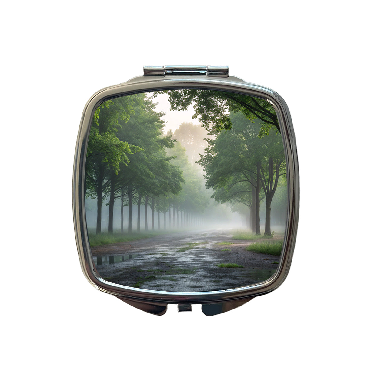 Forest Misty Morning Small Travel Purse Handbag Pocket Makeup Compact Mirror
