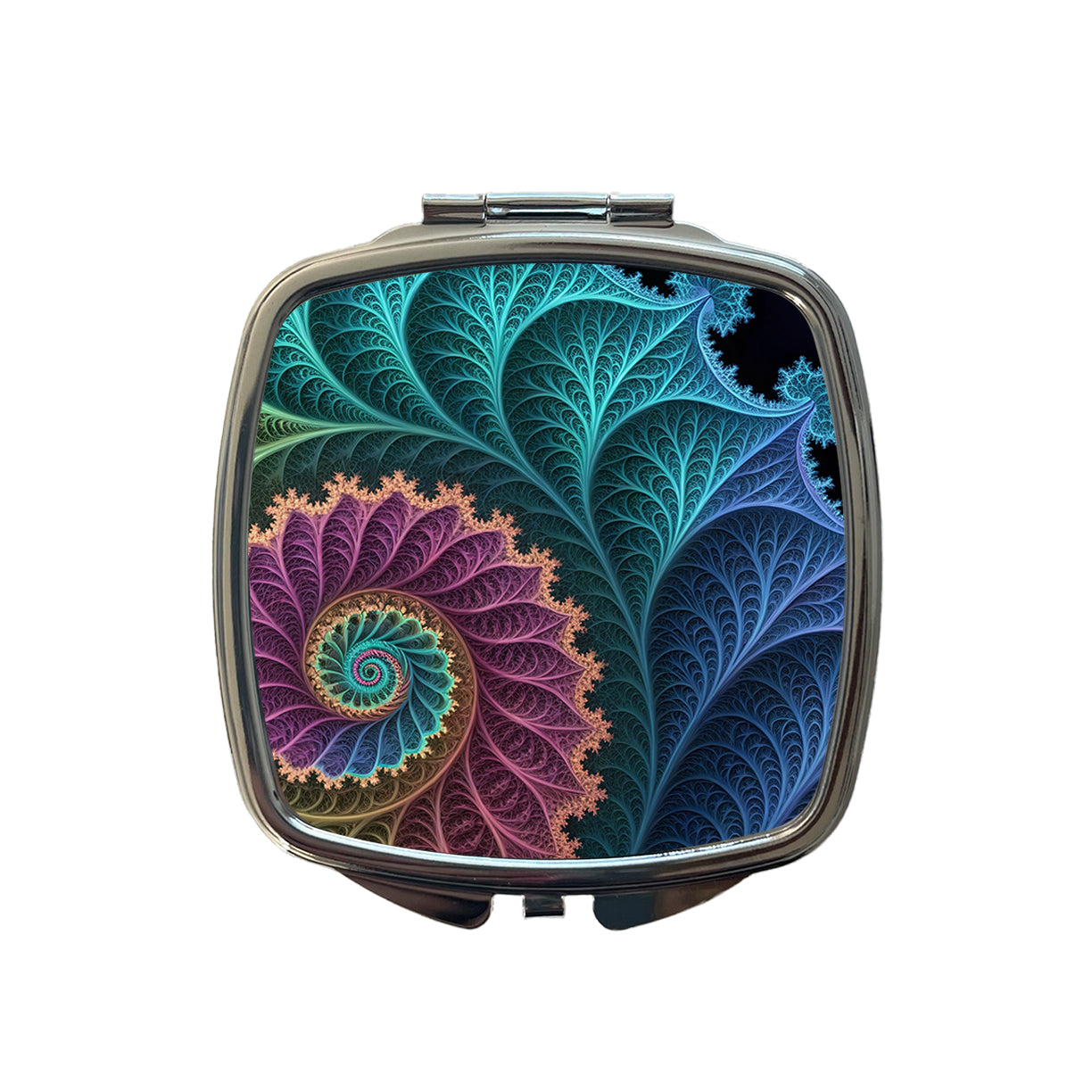 Fractal Geometry Beautiful Small Travel Purse Handbag Pocket Makeup Compact Mirror