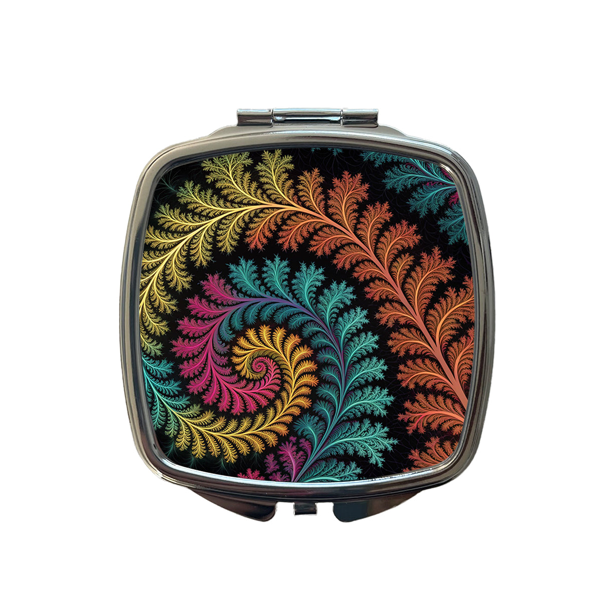 Fractal Geometry Colorful Small Travel Purse Handbag Pocket Makeup Compact Mirror