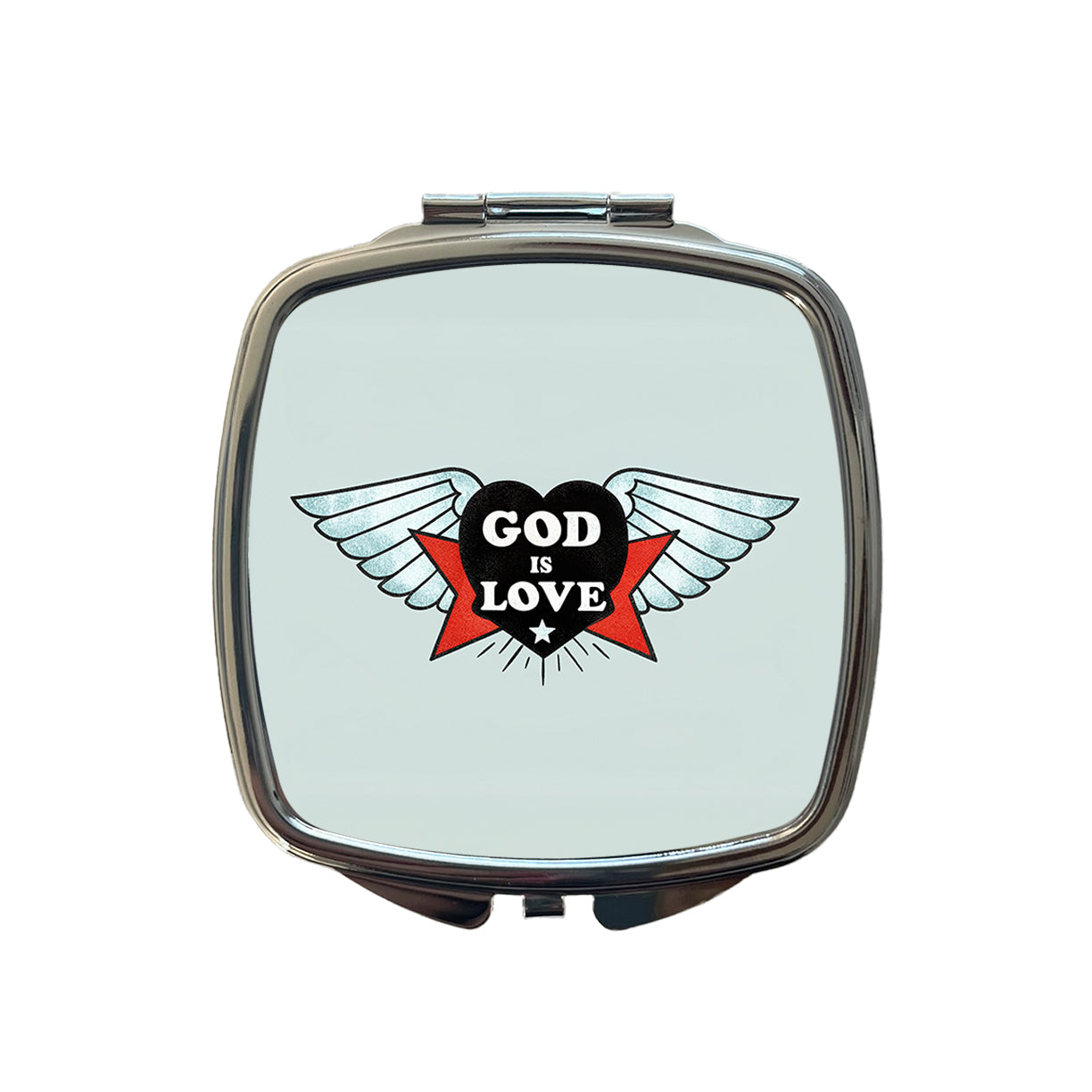 God Is Love Christian Bible Small Travel Purse Handbag Pocket Makeup Compact Mirror