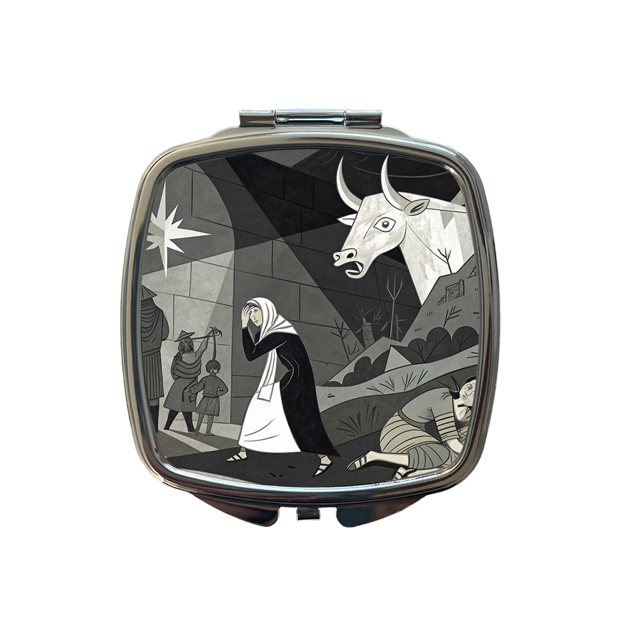 Guernica By Pablo Picasso Parody Small Travel Purse Handbag Pocket Makeup Compact Mirror